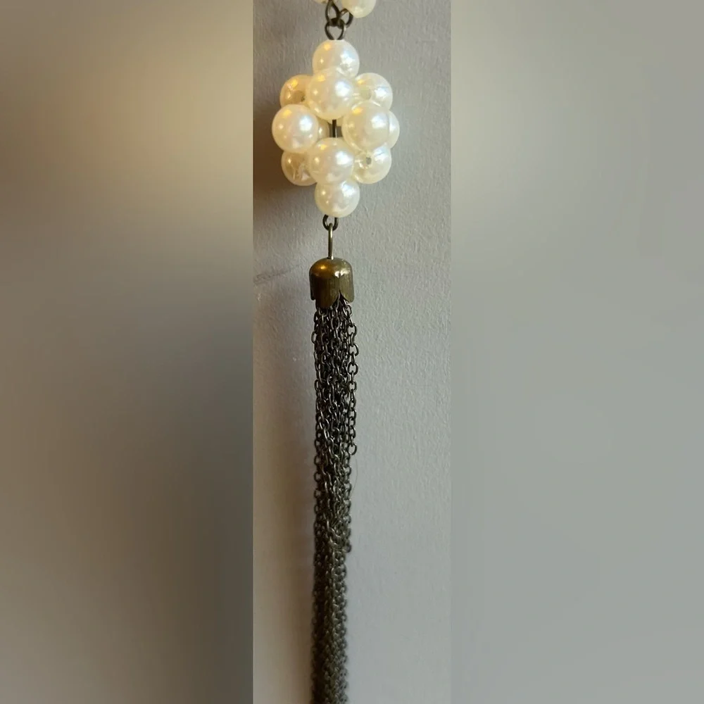 Vintage Pearl Lariat Style Necklace Boho